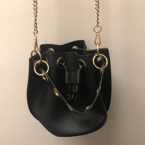 Never Worn Zara purse with removable long gold chain strap.